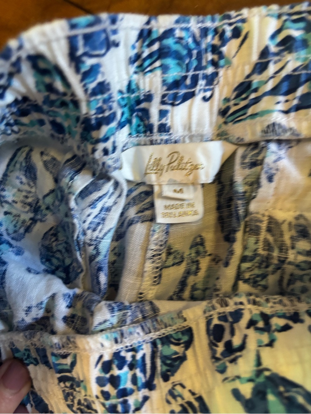 Lilly Pulitzer White, Blue & Teal Tropical Print Skirt